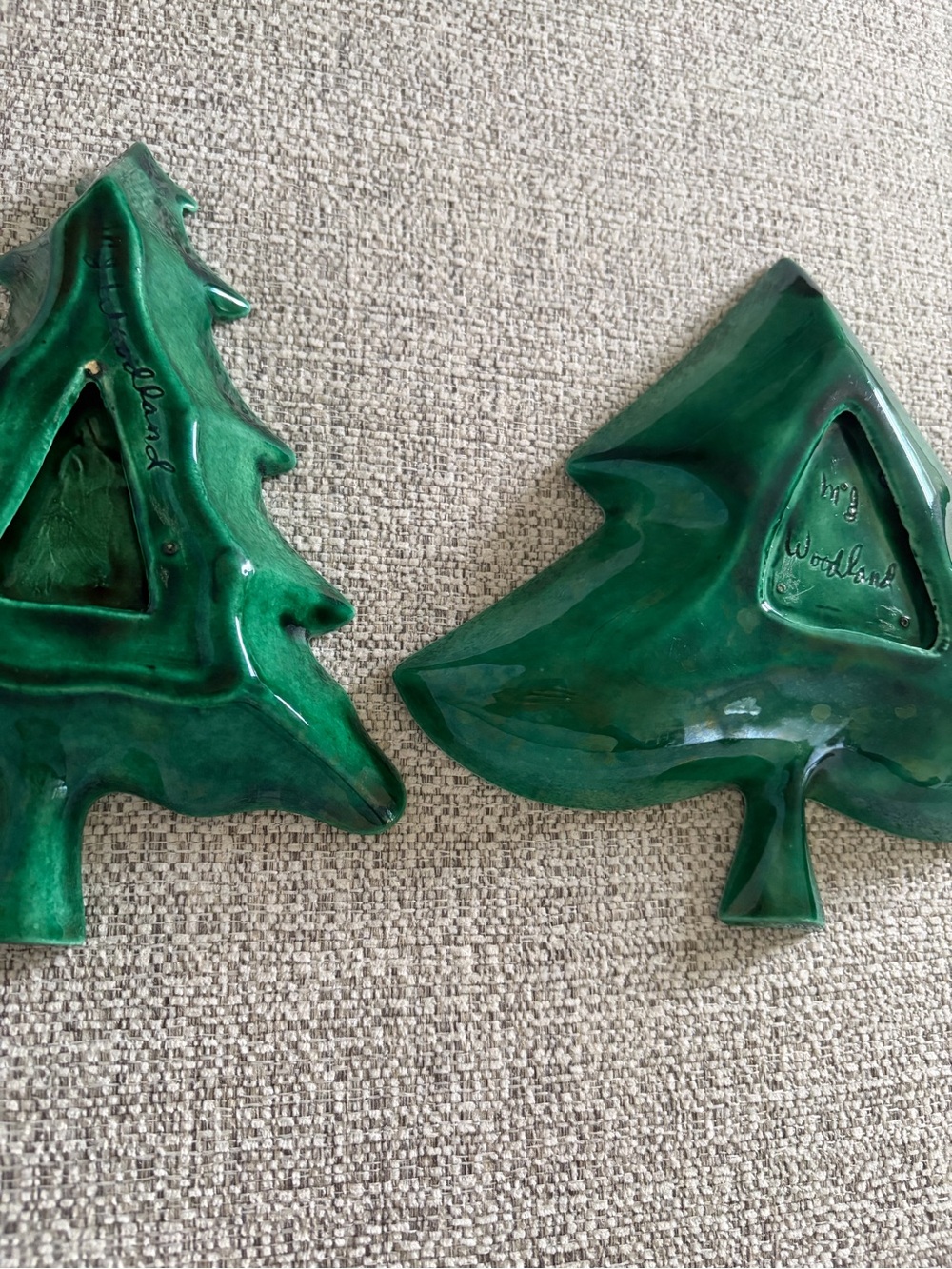 Green Ceramic Holiday Tree Decorative Dish -